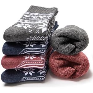 Occulto - Frida - Warme Sokken - Rood Grijs Blauw - Pak van 6