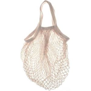 MZPOZB Draagbare Katoenen Mesh Tas 3Pcs Draagbare Katoen Winkelen Mesh Tas Herbruikbare Korte Handvat Boodschappentassen String Mesh Zakken Lichtgewicht Mesh Zakken, Voor Beige, Eén maat