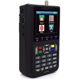 Digitale satellietzoeker V9 Finder Digitale satelliet-tv-zoekermeter 3,5 inch LCD-satellietzoeker Digitale satellietsignaalzoeker voor het aanpassen van de satelliet-tv-schotel(Black)