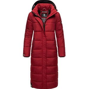 Navahoo Isalie winterjas voor dames, gewatteerde jas, oversized met capuchon, XS - XXL, Blood Red., S