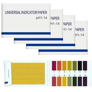 INF 320 stuks pH-waarde teststrips, lakmoespapier, meetbereik 1-14, 4 x 80 stuks verpakking