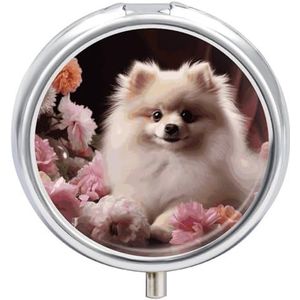 Reizen Pillendoos Pil Case Pommeren en Bloemen Draagbare Pil Container Kleine Pillendoos Pil Organizer Pocket Geneeskunde Doos Dagelijkse Pil Dozen Mini Pil Organizer