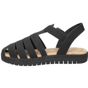 Easy Street Dames Denalize platte sandaal, zwart, 7.5 UK, Zwart, 40.5 EU