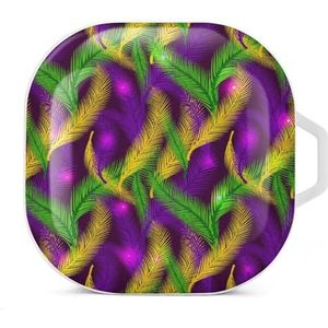 Palms Color of Mardi Earbuds Case Compatibel met Samsung Hard Shell Beschermhoes Wit-Stijl