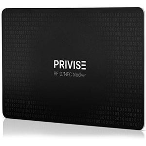 Privise NFC en RFID-blokkeerkaart | Contactloze kaartbescherming | Anti-skimming- en gegevensdiefstaltechnologie | RFID & NFC-bescherming | Batterijen niet vereist | One Size Fits All | Zwart 1-pack