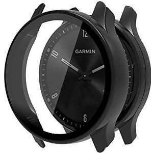 Onetuo Beschermhoes voor Garmin Vívomove Sport, Harde PC-hoes met glazen displaybescherming, compatibel met Garmin Vívomove Sport Smartwatch (zwart)