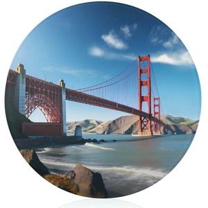 San Francisco Golden Gate Bridge snijplank, ronde serveerschaal, slagers, bloksnijplank voor het snijden van vlees, groenten, kaas en brood