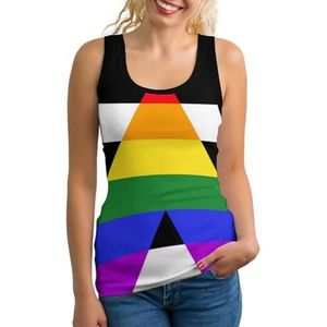 Straight Ally Pride Flag dames tank top mouwloos T-shirt pullover vest atletische basic shirts zomer bedrukt