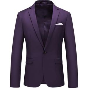 Leader of the Beauty Heren pak blazer slim fit jas prom smoking jas getande revers bruiloft prom smoking, Pruim, XS