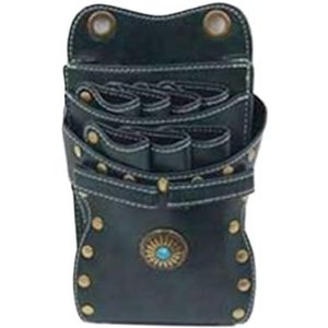 Kapperstas voor uitrusting 7 zakken PU lederen haar schaar tas kappers houder tas kappers salon tas heuptas huisdier schaar tas kappers tas(A)