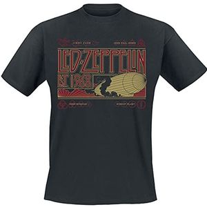 Led Zeppelin Zeppelin & Smoke T-shirt zwart L 100% katoen Band merch, Bands