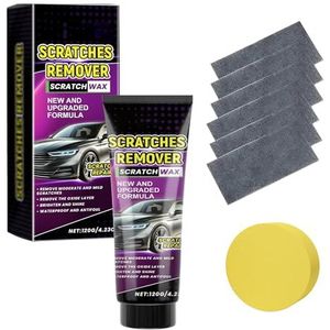 Nano-krasverwijderingsdoek, polijstpasta voor autoreparatie, met 6 nano-doekjes + polijstpasta 120 g, krasverwijderaar voor diepe krasreparatie