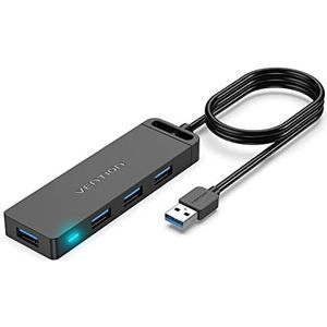 USB 3.0 Hub, VENTION 4 poorten USB-hub ultradunne data USB-hub 3FT verlengde kabel [opladen ondersteund], compatibel met MacBook, laptop, Surface Pro, PS4, PC, Flash Drive, mobiele harde schijf (1