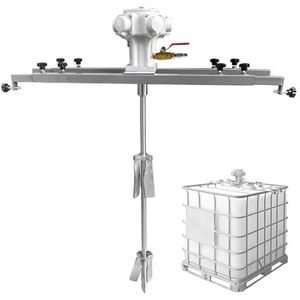 Pneumatische roerder voor tank 1 ton 1000 L, pneumatische verfmixer 265 gallon, inklapbare propeller 400 mm, rotatiesnelheid 0 tot 1300 tpm voor inktoplosser.