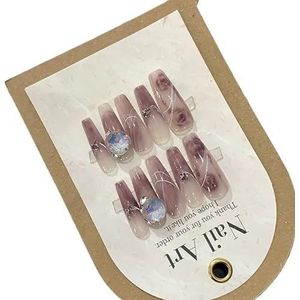 10 stuks pers op nagels lange doodskist vierkante nepnagels(Traditional T)