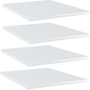 DIGBYS Boekenplank Boards 4 stuks Hoogglans Wit 40x50x1,5 cm Engineered Hout
