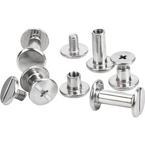 Niten, draden, schroeven, kolommen RVS bevestigingsschroeven 8,5mm dop verpakking van 10 zilver 4-50mm(20mm)