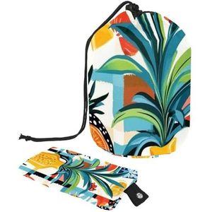 Moderne exotische zomer patroon 1 cosmetische tas met mini rits zakje reizen toilettas voor vrouwen trekkoord make-up organizer draagbare waterdichte vat tas, Multi kleuren 06,