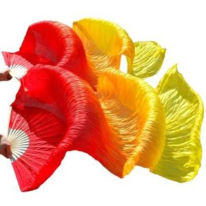 Danswaaier, zijden waaiers, Buikdans bamboe waaier sluiers echte zijde verpakking van 2 veelkleurige meerdere maten