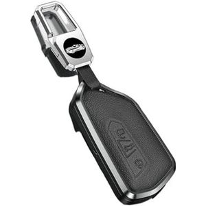 Autosleutel beschermhoes Metalen Lederen Autosleutel Case Cover Shell Voor Golf 8 MK8 ID-4 ID-6 Voor Octavia A8 Voor Leon FR MK4 Voor Sleutel Shell(Black Set)