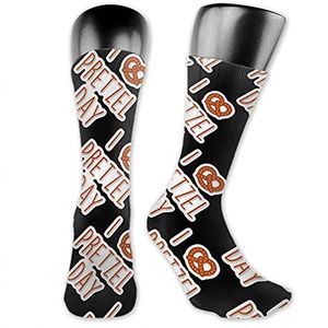 351 Unisex Crew Socks I Love Pretzel Day damessokken ademende atletische sokken duurzame bootsokken, voor buiten, sport, vrijetijdskleding, 40 cm, Sokken 2683, Medium