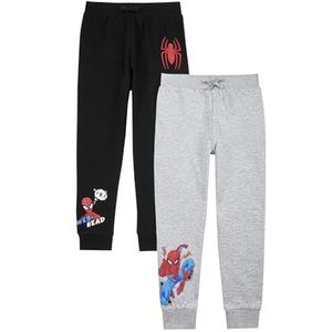 Marvel Spiderman Joggingbroek voor jongens, 2 stuks, joggingbroeken, 2 stuks, cadeaus voor kinderen, Zwart/Grijs, 3-4 jaar