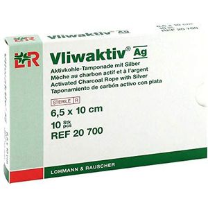 VLIWAKTIV AG actieve kool absorberend, M, zilver 6,5 x 10 cm 10 stuks tamponatie