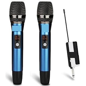 Draadloze Microfoon, Draadloze microfoon Unidirectionele microfoon for smartphone, computer Podcast-luidspreker (batterij niet inbegrepen(Duel channel)