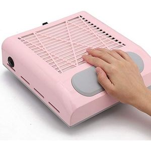 Nagelstofverzamelaar sterke zuigkracht nail art stofzuiger manicuregereedschap 80 W (roze + EU)