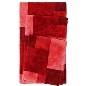 Homie Living Cala Rosso badmat, behaaglijke pluizige zachte pool, antislip en wasbaar, 60 x 100 cm, rood