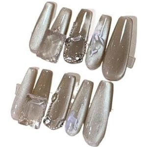 10 stuks pers op nagels lange doodskist vierkante nepnagels(Traditional T)