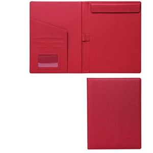 Ringband, A4 PU leren padfolio map organizer met schrijfblok multicolor(Rosso)