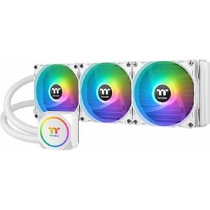 Thermaltake TH360 ARGB Moederbord Sync Snow Edition Intel LGA1700 Ready/AM5/AMD Alles-in-één vloeistofkoelsysteem 360 mm hoog rendement radiator CPU-koeler CL-W302-PL12SW-B, wit