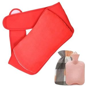 Heet Waterfles Lang, 1L Heet Waterfles, 3 in 1 Heet Water Zakje met Zachte Pluche Hand Waist Warmer Cover 08