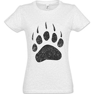 Urban Backwoods Bear Paw Dames T-Shirt Grijs Maat L