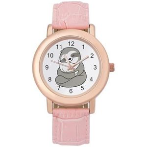 Sleepy Luiaard Knuffelen Kussen Horloges Voor Vrouwen Mode Sport Horloge Vrouwen Lederen Horloge