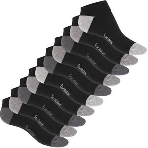Footstar Sneakersokken voor dames en heren (10 paar) met afgezette hiel en teen, Classic Grey, 39-42 EU