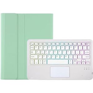 Toetsenbordhoes voor Redmi Pad 10.6"" 2022, 7 kleuren achtergrondverlichting, Afneembaar Draadloos Toetsenbord met Slim Touchpad,Groen