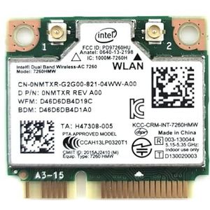 Intel 7260.HMW Dual Band Wireless-AC 7260 Netwerkadapter PCI Express Half Mini Card 802.11 b/a/g/n/ac