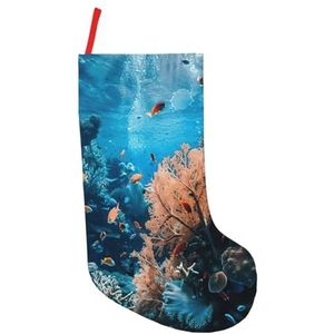 Koraalrif Print Kerst Kousen,Vakantie Party Decoraties