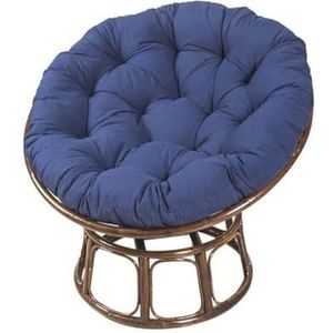 Papasan Ronde Stoelkussens, Zacht Dik Papasan Fauteuilkussen Rotan Fauteuilkussen for Buiten Tuin, Balkon en Woonkamer (Kleur: Le Noir, Maat: 150X150CM)(Navy blue,180X180CM)