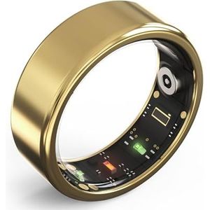 Fitness Slaap Bloed Zuurstof Tracker Smart Ring Waterdicht Smart Ring Gezondheid Tracker Unisex for Android en Ios (Color : Gold, Size : 8#)