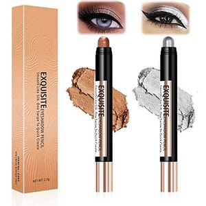 HASAIKA Oogschaduwstift, highlighter, oogschaduwstift, waterbestendige oogschaduwstift, crème oogschaduwpotlood, glitter oogschaduwstift, langdurige make-upstift, 2 stuks