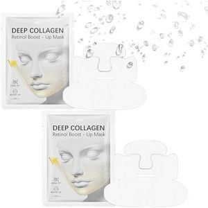 Bluile collageenmasker, diepe collageen retinolspanning Boost-up masker,Voor het aanscherpen en tillen van het gezicht,Smile -lijnen gladmaken,Collageen retinol-liftmasker,2PCS