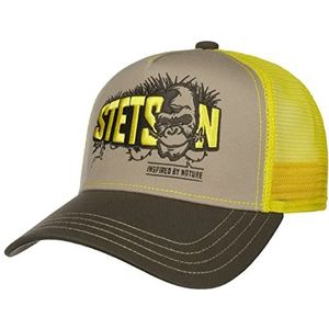Stetson Natur-Inspired Ape Trucker Pet Heren - truckercap baseballpet mesh cap Snapback met klep voor Zomer/Winter - One Size geel