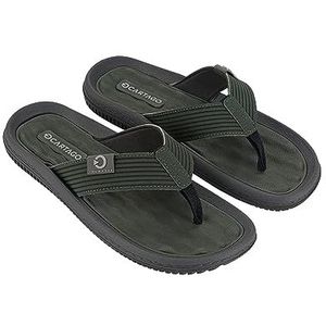 CARTAGO Dunas Vi Ad Teenslippers voor heren, Kleur: zwart en groen, 43 EU