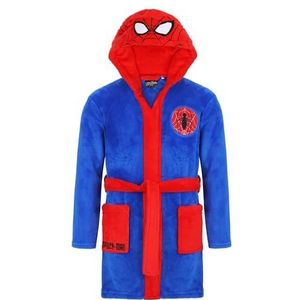 Spiderman Badjas voor kinderen, jongens, fleece, Spiderman-ochtendjas voor kinderen, met capuchon, rood-blauw, 116