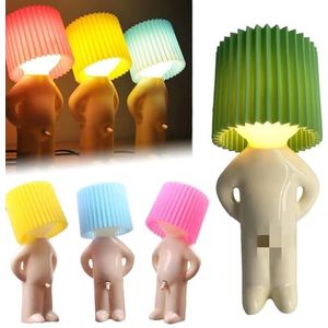 A Little Shy Man Creative Lamp 2024, Naughty Boy Eye Protection Bedside Night Light, Funny Small Night Lights, Naughty Boy Lamp, Home Decoration Christmas Gifts,Roze