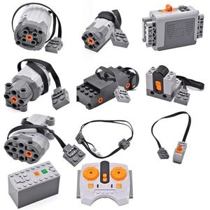 Hcyx Compatibel met Lego Technic Motor L Power Functions Building Set, 11-delige Power Functions Motor Battery IR Remote Receiver Set