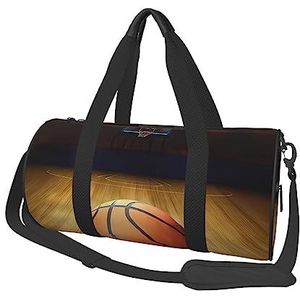 Basketball Arena Reizen Duffel Bag Waterdichte Opvouwbare Sport Gym Bag Overnight Weekend Tassen Voor Vrouwen Mannen, Zwart, One Size, Zwart, Eén maat